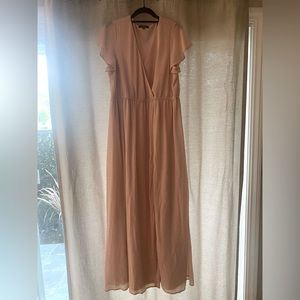 Lulu’s Lost in the Moment Blush Maxi Dress Size XL